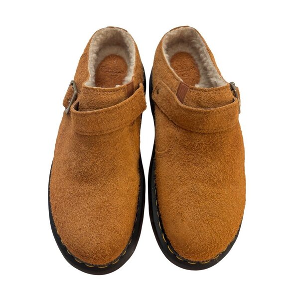 Dr. Martens Isham Tan Suede Fur-Lined Slip-On Shoes US 10 Men 11 Women New NWOT - Picture 4 of 8